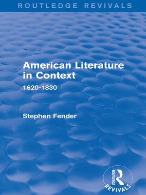 cover image of American Literature in Context